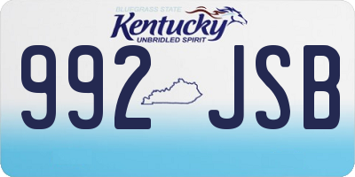 KY license plate 992JSB