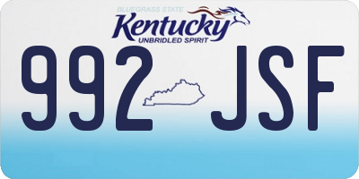 KY license plate 992JSF