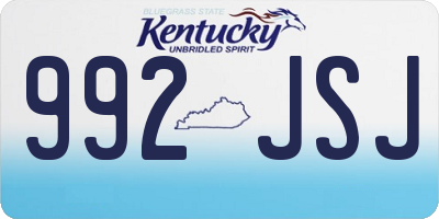 KY license plate 992JSJ