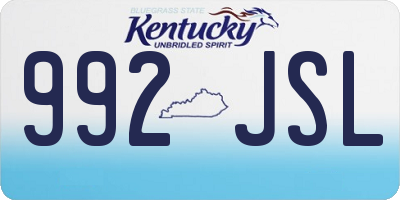 KY license plate 992JSL