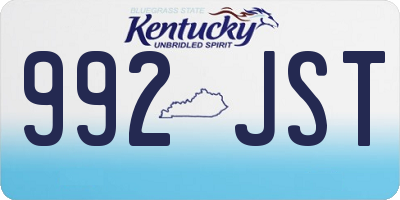 KY license plate 992JST