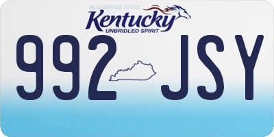 KY license plate 992JSY