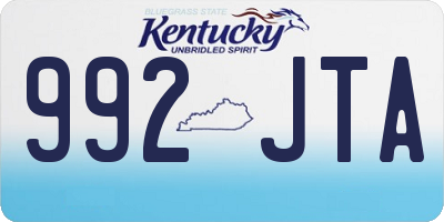 KY license plate 992JTA