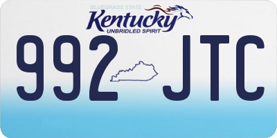KY license plate 992JTC