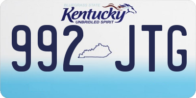 KY license plate 992JTG