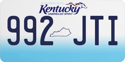 KY license plate 992JTI