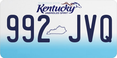 KY license plate 992JVQ