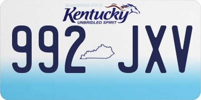 KY license plate 992JXV