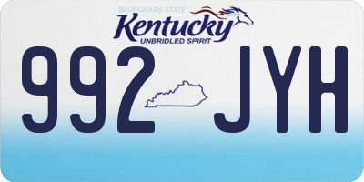 KY license plate 992JYH