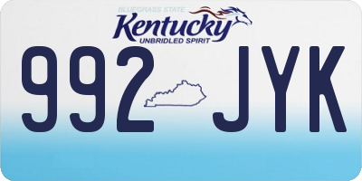 KY license plate 992JYK