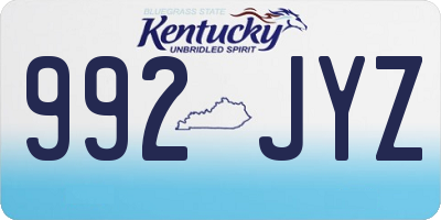 KY license plate 992JYZ