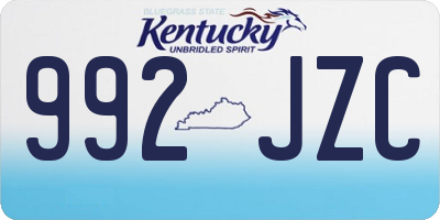 KY license plate 992JZC