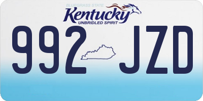 KY license plate 992JZD