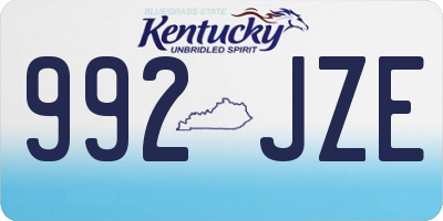 KY license plate 992JZE