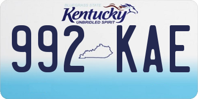 KY license plate 992KAE