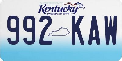 KY license plate 992KAW