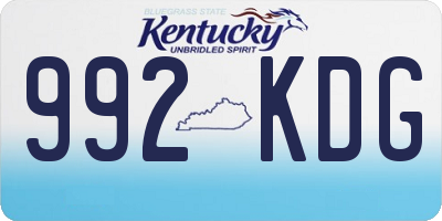 KY license plate 992KDG