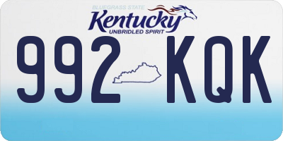 KY license plate 992KQK