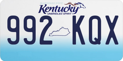 KY license plate 992KQX