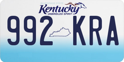 KY license plate 992KRA