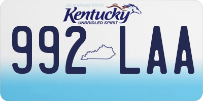 KY license plate 992LAA