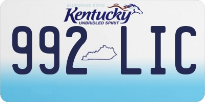 KY license plate 992LIC