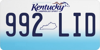 KY license plate 992LID