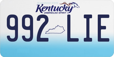 KY license plate 992LIE