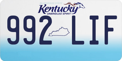 KY license plate 992LIF
