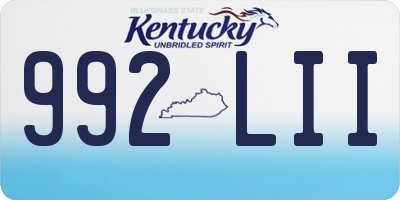 KY license plate 992LII