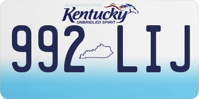 KY license plate 992LIJ