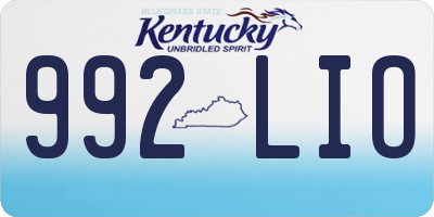 KY license plate 992LIO
