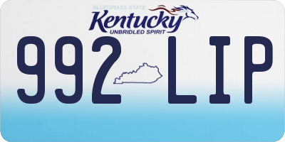 KY license plate 992LIP