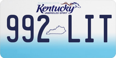 KY license plate 992LIT