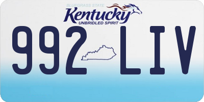KY license plate 992LIV