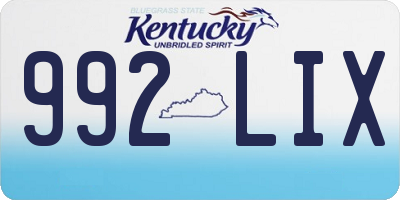 KY license plate 992LIX