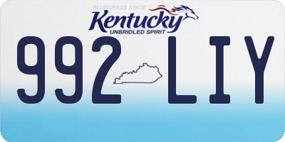 KY license plate 992LIY