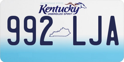 KY license plate 992LJA