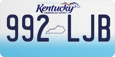 KY license plate 992LJB