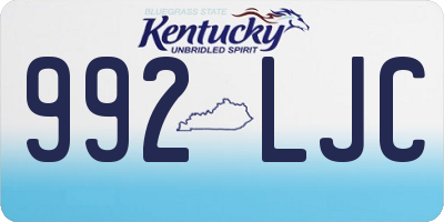 KY license plate 992LJC