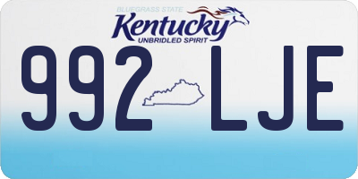 KY license plate 992LJE
