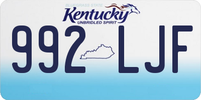 KY license plate 992LJF