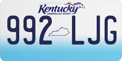 KY license plate 992LJG