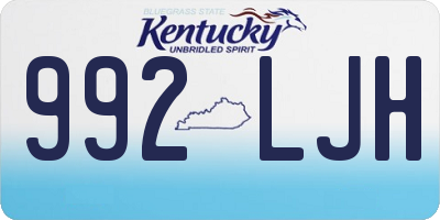 KY license plate 992LJH