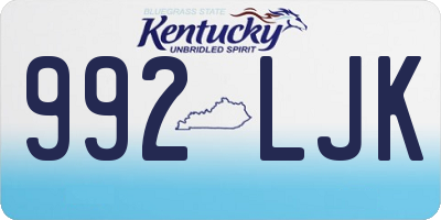 KY license plate 992LJK