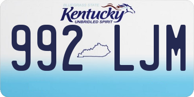 KY license plate 992LJM