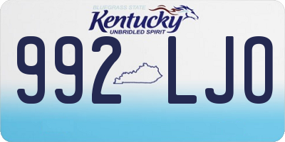 KY license plate 992LJO