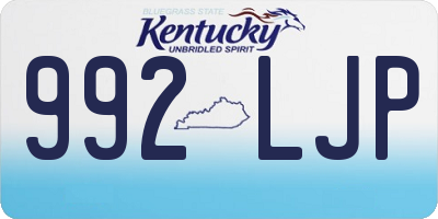 KY license plate 992LJP