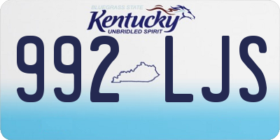 KY license plate 992LJS
