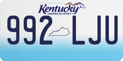 KY license plate 992LJU